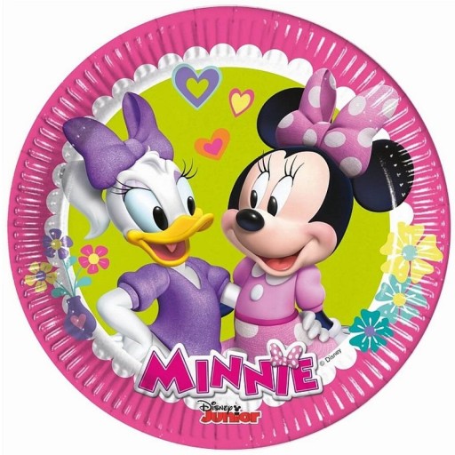 TALERZYKI URODZINOWE MYSZKA MINNIE BABY 20CM 8 SZT
