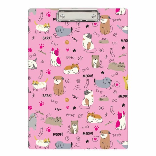 Deska z klipem clipboard podkładka do pisania PVC A4 pets koty psy BIURFOL