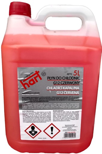 PŁYN DO CHŁODNIC HART RÓŻOWY 5 LITRÓW G12