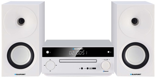 MINI WIEŻA STEREO BLUETOOTH BLAUPUNKT RADIO FM CD USB 2 GŁOŚNIKI MS30 BIAŁY