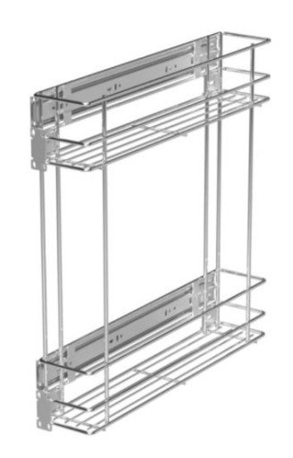 NOMET Kosz CARGO 15 2 mini SREBRNY boczne W-2313M