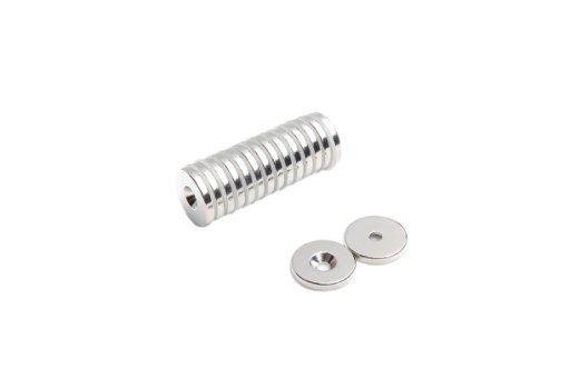 Magnes Neodymowy Pierścieniowy MP 20x(8x4)x3 N38 pod wkręt 10 sztuk