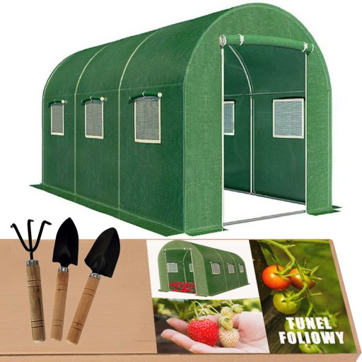 TUNEL FOLIOWY OGRODOWY SZKLARNIA 3x2x2m DUŻA SZKLARNIA 6m2 UV + GRATIS