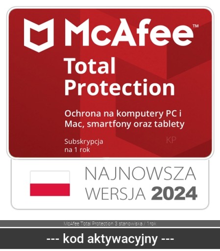 McAfee Total Protection 3 stanowiska / 1rok