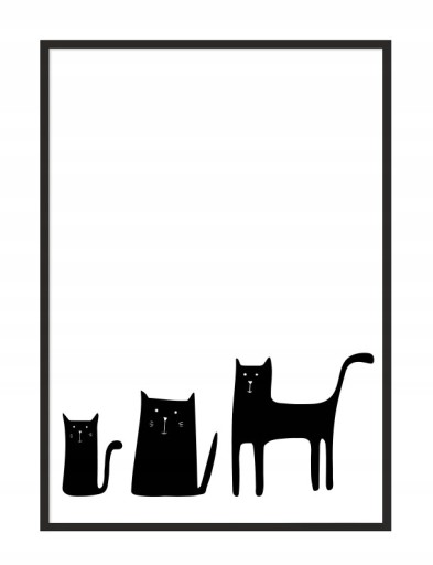 OBRAZ PLAKAT W RAMIE 33x43 cm Koty P140