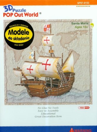 POP Out World 3D PUZZLE Santa Maria żaglowiec