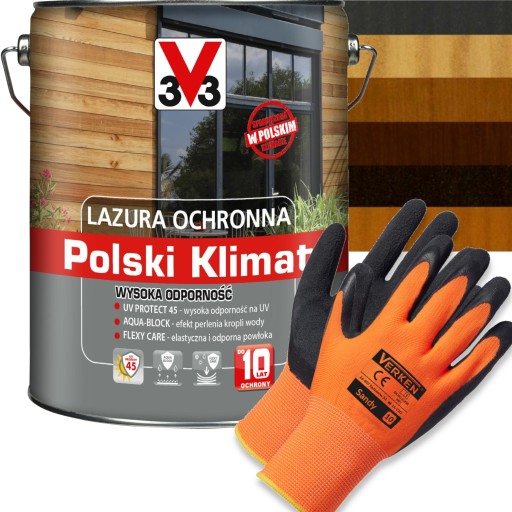 LAZURA OCHRONNA V33 POLSKI POLSKI KLIMAT 10 LAT 5L lakierobejca