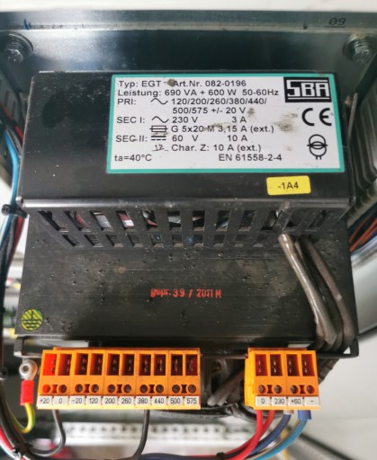 Transformator SBA EGT 690VA + 600W 230v 3A 60v10A