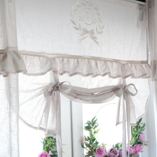 Roleta Country HAFT 120 Zazdrostka Shabby koronka