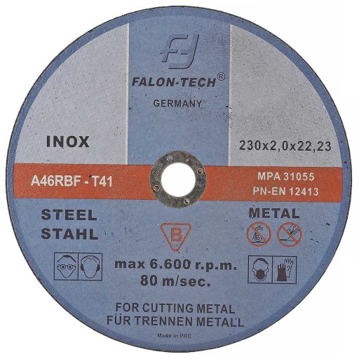 TARCZA DO CIĘCIA METALI 230 TARCZE INOX TARCZA do METALU 2mm 22.223 EN12413