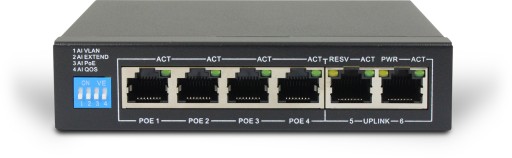 SWITCH PoE 4 portowy 100 Mbit GR-SW42 60W do 250 m