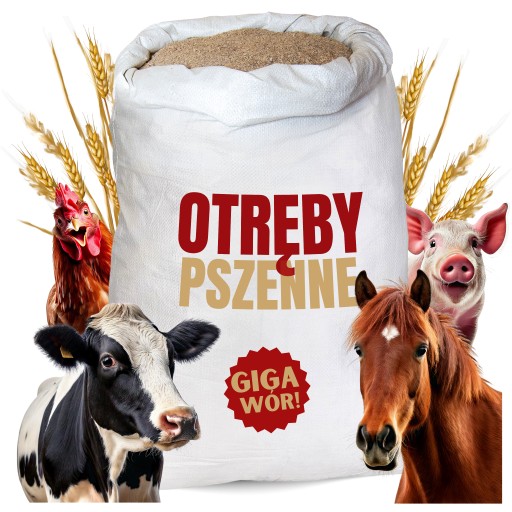 OTRĘBY PSZENNE PASZOWE KARMA PASZA DLA DROBIU KUR NIOSEK BYDŁA ŚWIŃ KONI