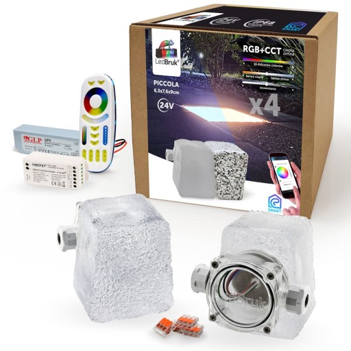 4x Świecąca Kostka Brukowa LED Piccola-B RGB+CCT