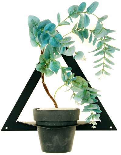kwietnik loft wiszący z metalu,37cm,fi12cm, naścienny, pojedynczy, czarny