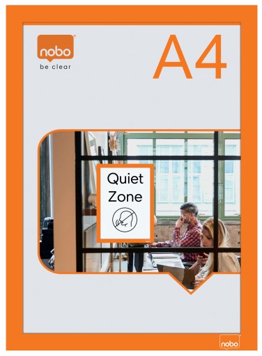 Ramka informacyjna samoprzylepna, magnetyczna Nobo A4, pomarańczowa , 2 szt