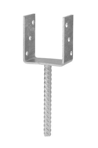 PODSTAWA SŁUPA KOTWA WSPORNIK U DO WMUROWANIA 80 mm gr 5mm