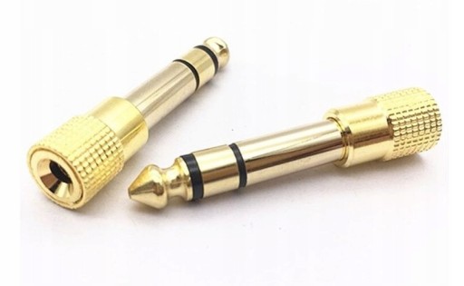 Adapter duży Jack 6.3 wtyk - Mini Jack 3.5 gniazdo