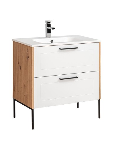 SZAFKA Z UMYWALKĄ 80CM MADERA STOJĄCA STALOWE NOGI
