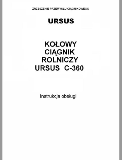 INSTRUKCJA OBSŁUGI URSUS C-360