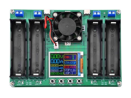 Tester pojemności ogniw akumulatorów 4 x 18650 USB