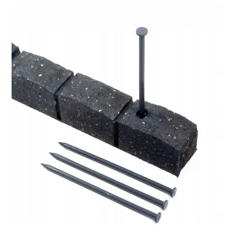 OBRZEŻE OGRODOWE TRAWNIKOWE PALISADA BORDER DŁUGIE 120CM GRAFIT + SZPILKI