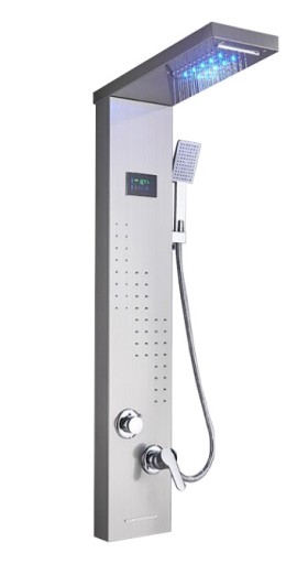 PANEL PRYSZNICOWY HYDROMASAŻ WYŚWIETLACZ LED INOX