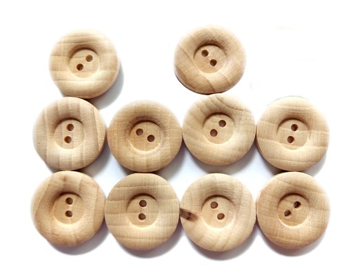 GUZIKI 23mm DREWNIANE guzik drewno OBŁE 10szt