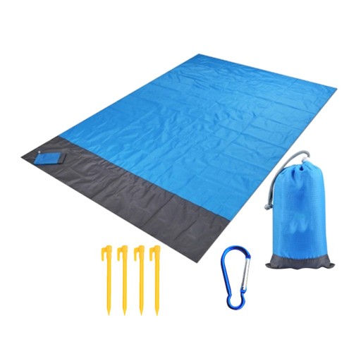 Koc Piknikowy Koc Plażowy Niebieski 140cmx200cm