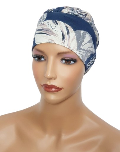 Turban Jasmina wek-259 czapka marszczona z wiskozy także po chemioterapii