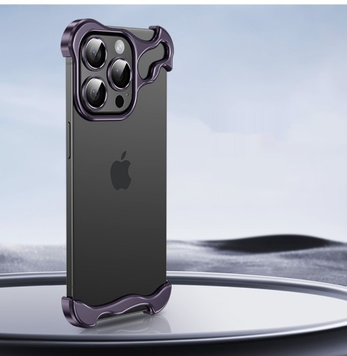 Suitable for iPhone 15 series mobile phone case, frameless, alloy lens film