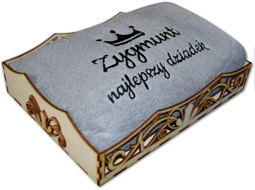 RĘCZNIK 100x50 HAFT Z IMIENIEM IMIĘ BABCIA DZIADEK