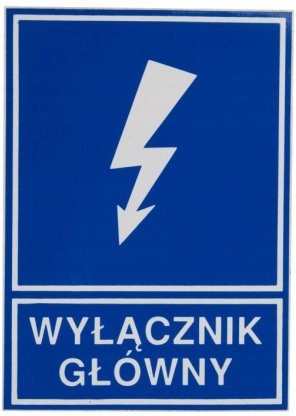 Naklejka informacyjna wyłącznik główny 105x148 TZI 1szt.