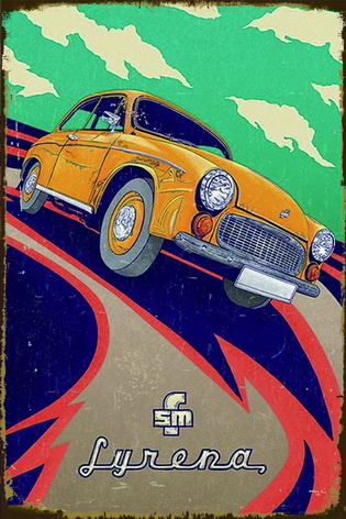 Tablica Ozdobna Blacha FSM Syrena Oldtimer