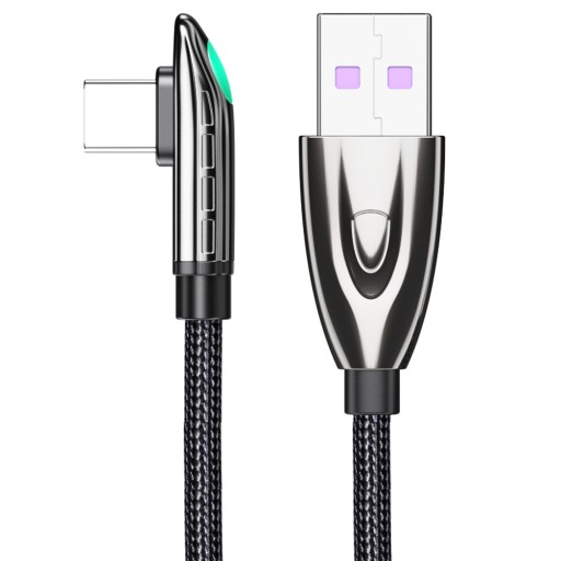 KABEL KĄTOWY USB TYP C QC PR 6A 66W do HUAWEI XIAOMI SAMSUNG HONOR 1M