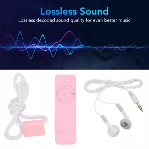 MINI ODTWARZACZ MUZYCZNY MP3 64 GB RÓŻOWY