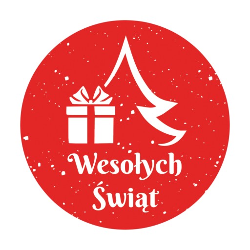 Naklejki świąteczne WESOŁYCH ŚWIĄT CHOINKA 48szt