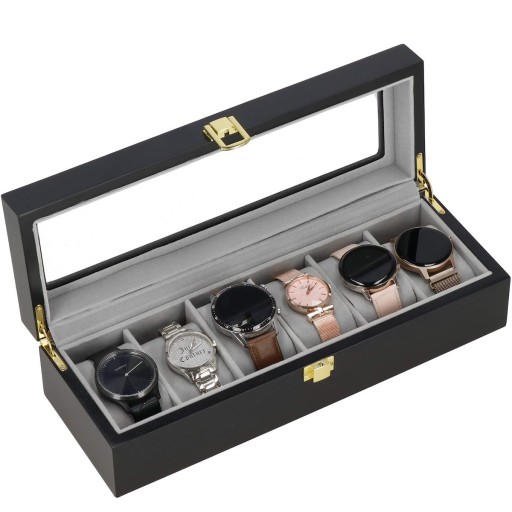 SZKATUŁKA ORGANIZER ETUI NA ZEGAREK KUFEREK KASETKA ZEGARKI 6szt ELEGANCKIE