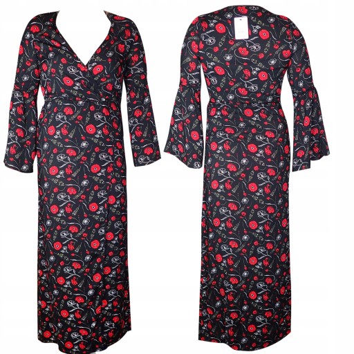 Sukienka Letnia Tezenis Długa Maxi w Maki S 36