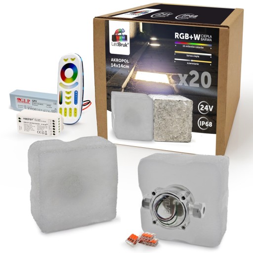20x Kostka Brukowa LED 24V Akropol 14x14cm RGBW BC