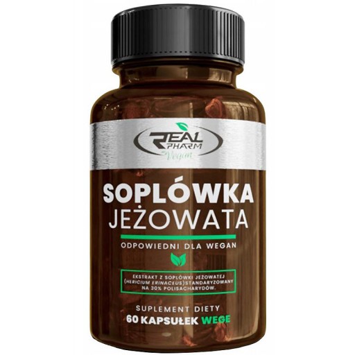 REAL PHARM Soplówka Jeżowata 60vegcaps REGENERACJA MÓZGU I NEUROGENEZY
