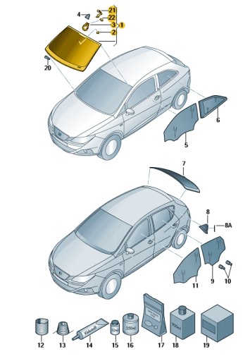 SZYBA CZOŁOWA SEAT LEON ORYGINALNA 5F0845011C