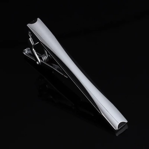 Mans Tie Clip Metal Simple Rectangle Black Drip
