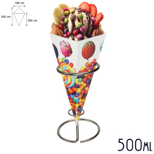 Rożki na Bubble Waffle DUŻE 500 ml gofry bąbelkowe Rożek do gofrów 100 szt.