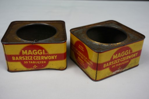 Stara puszka pojemnik MAGGI Poznań reklama