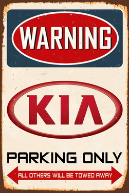 Tablica Ozdobna Blacha 20x30 cm Parking Only Tylko Kia Retro Vintage
