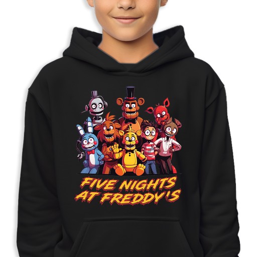 BLUZA Bawełniana DZIECIĘCA Z KAPTUREM Wzory FIVE NIGHTS at FREDDY's 140 cm