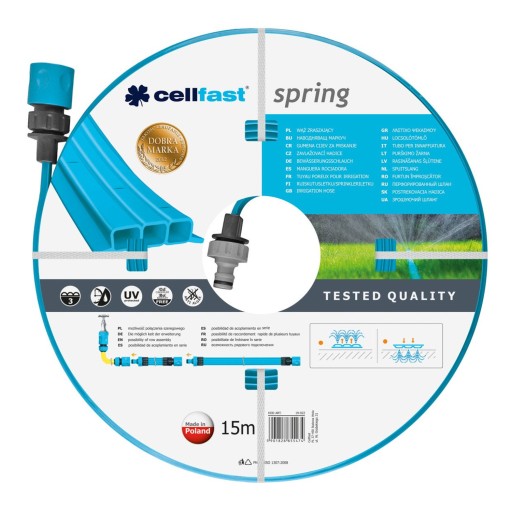 WĄŻ OGRODOWY 15M ZRASZAJĄCY SPRING CELLFAST 19-022