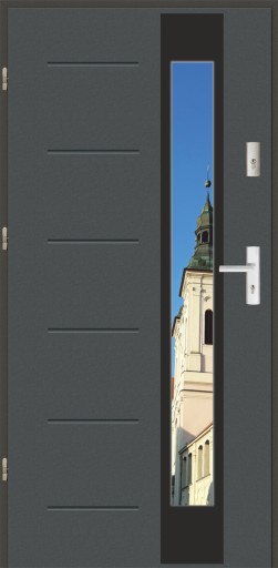Drzwi wejściowe GEREDA 55mm GALA 27 BLACK Antracyt Lewe 80 na zewnątrz