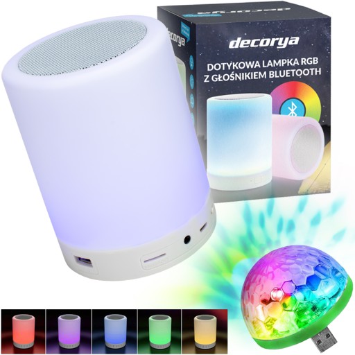 BEZPRZWODOWY GŁOŚNIK BLUETOOTH KOLOROWA LAMPKA RGB KULA DISCO IMPREZOWA