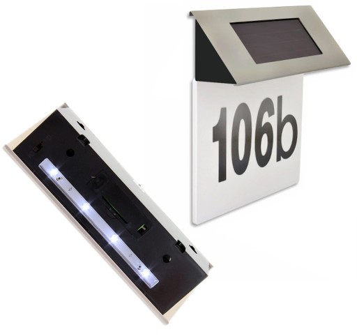 SOLARNY PODŚWIETLANY NUMER NA DOM LED TABLICZKA NUMEREM NR DOMU AG216
